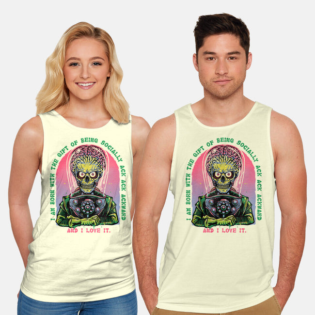 Socially Ack Ack Ackward-Unisex-Basic-Tank-glitchygorilla