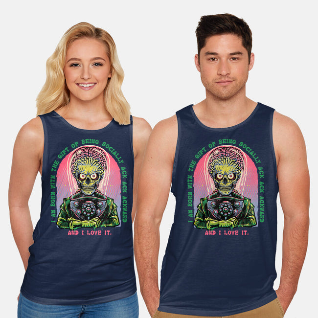 Socially Ack Ack Ackward-Unisex-Basic-Tank-glitchygorilla