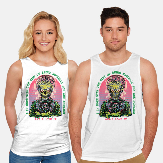 Socially Ack Ack Ackward-Unisex-Basic-Tank-glitchygorilla