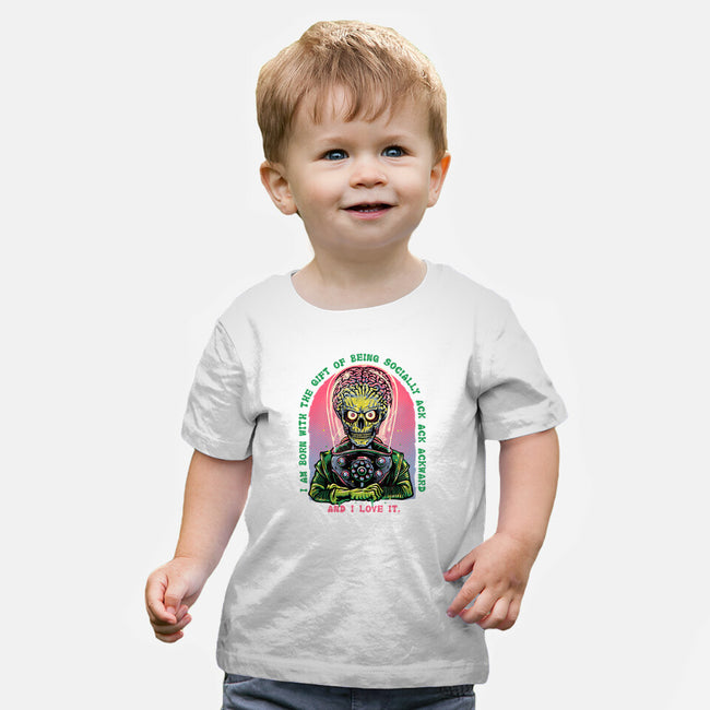 Socially Ack Ack Ackward-Baby-Basic-Tee-glitchygorilla