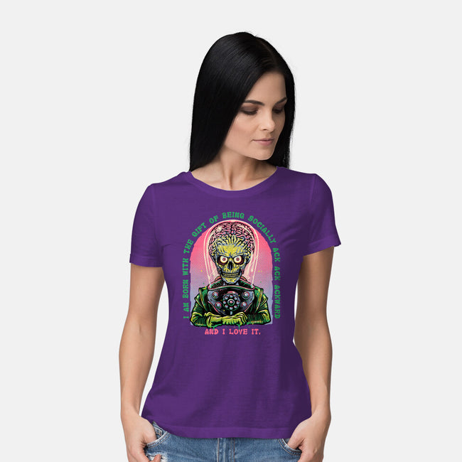 Socially Ack Ack Ackward-Womens-Basic-Tee-glitchygorilla