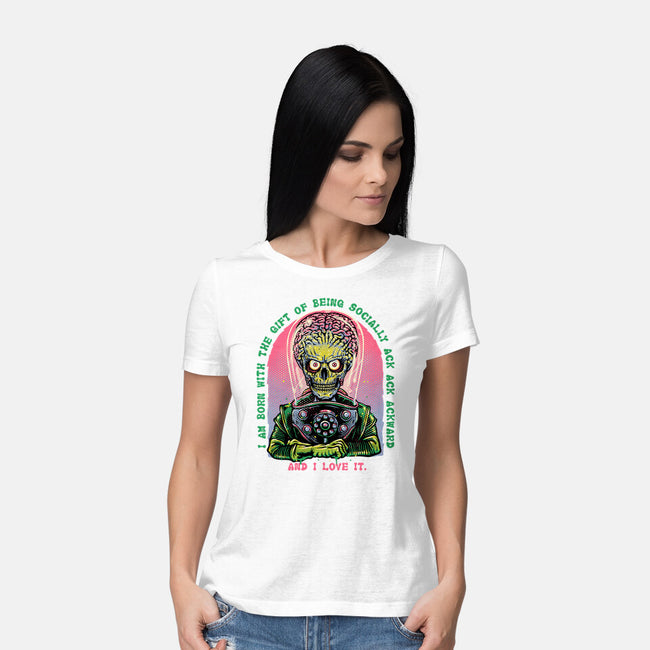 Socially Ack Ack Ackward-Womens-Basic-Tee-glitchygorilla