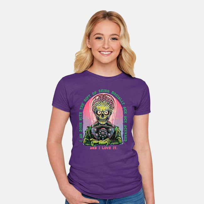Socially Ack Ack Ackward-Womens-Fitted-Tee-glitchygorilla