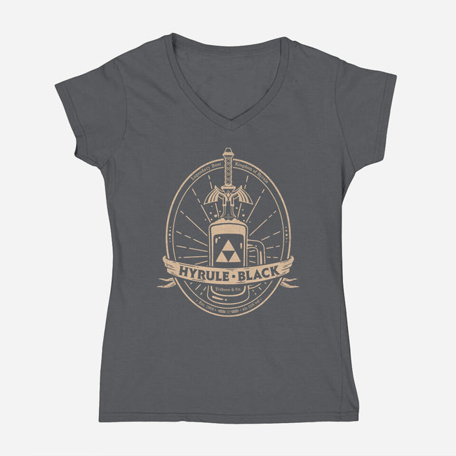 Hyrule Black-Womens-V-Neck-Tee-Getsousa!