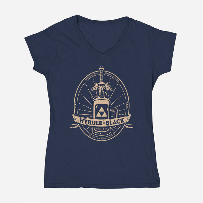 Hyrule Black-Womens-V-Neck-Tee-Getsousa!