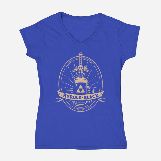 Hyrule Black-Womens-V-Neck-Tee-Getsousa!