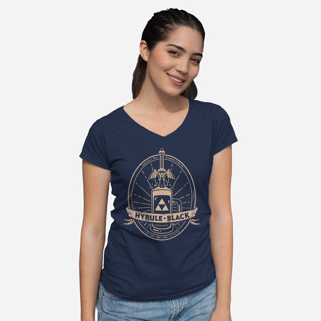Hyrule Black-Womens-V-Neck-Tee-Getsousa!
