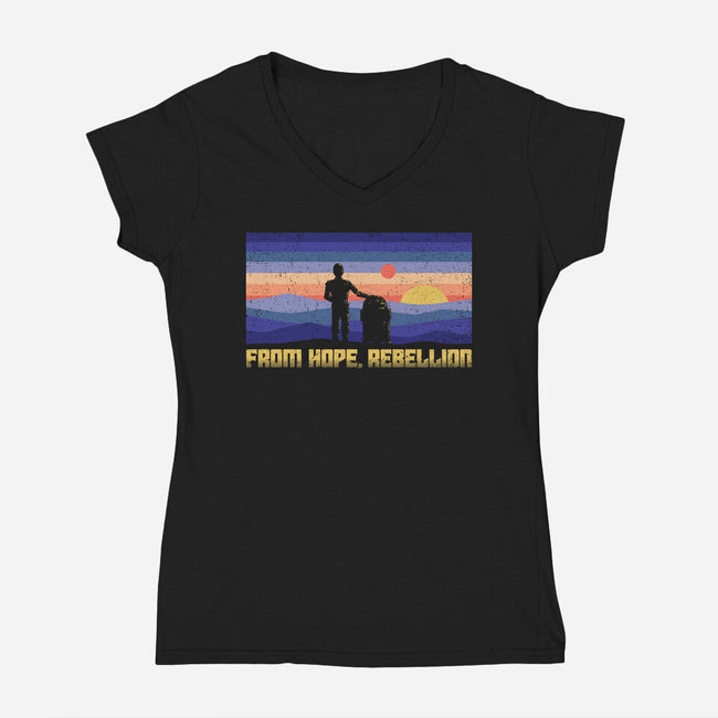From Hope Rebellion-Womens-V-Neck-Tee-kg07