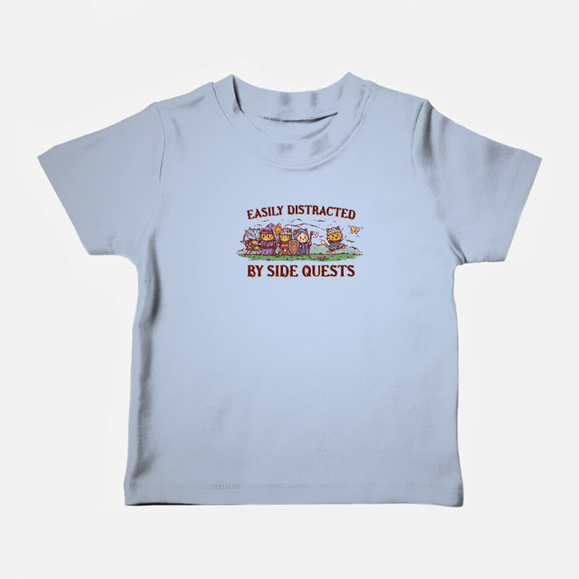 Easily Distracted By Side Quests-Baby-Basic-Tee-kg07