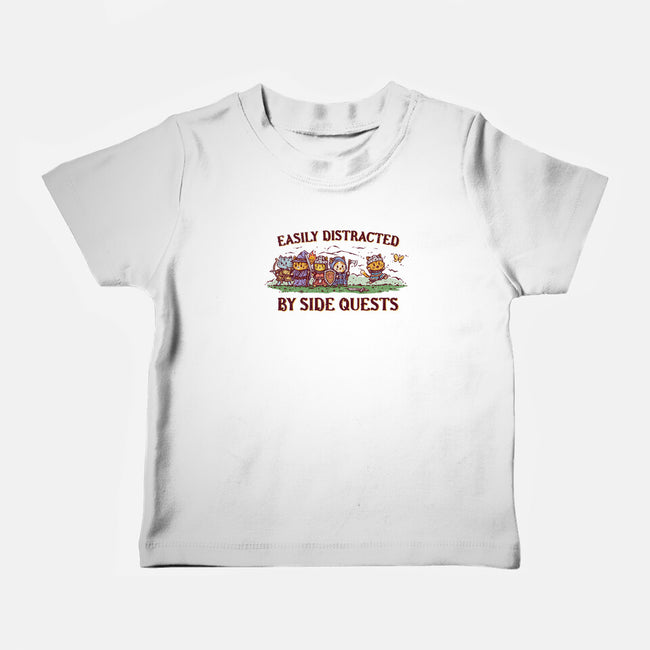 Easily Distracted By Side Quests-Baby-Basic-Tee-kg07