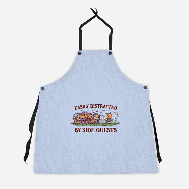 Easily Distracted By Side Quests-Unisex-Kitchen-Apron-kg07