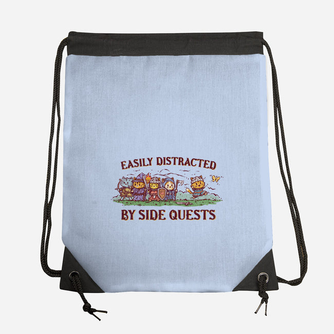 Easily Distracted By Side Quests-None-Drawstring-Bag-kg07