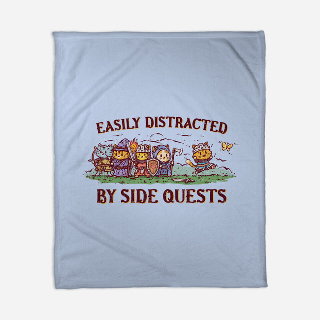 Easily Distracted By Side Quests-None-Fleece-Blanket-kg07