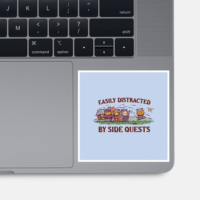 Easily Distracted By Side Quests-None-Glossy-Sticker-kg07