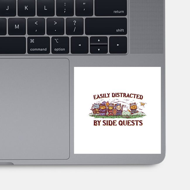 Easily Distracted By Side Quests-None-Glossy-Sticker-kg07