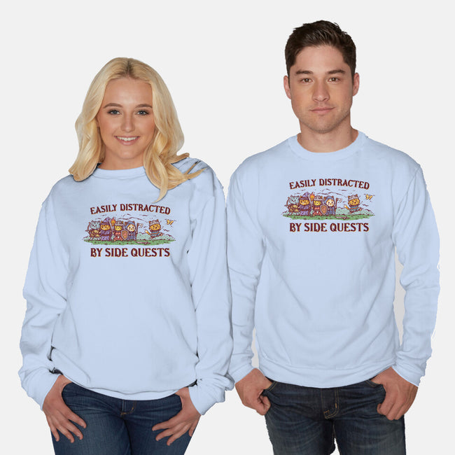 Easily Distracted By Side Quests-Unisex-Crew Neck-Sweatshirt-kg07