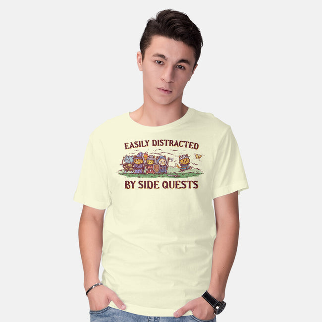 Easily Distracted By Side Quests-Mens-Basic-Tee-kg07