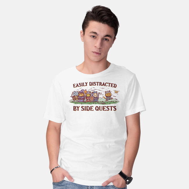 Easily Distracted By Side Quests-Mens-Basic-Tee-kg07
