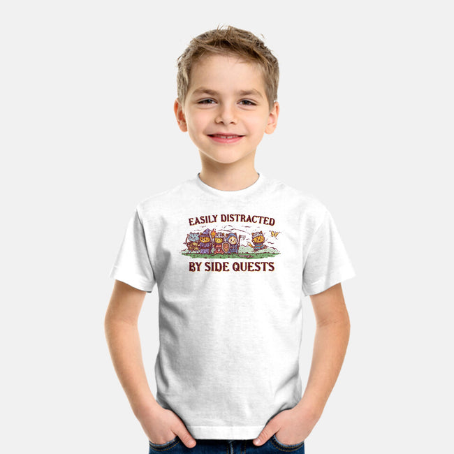 Easily Distracted By Side Quests-Youth-Basic-Tee-kg07