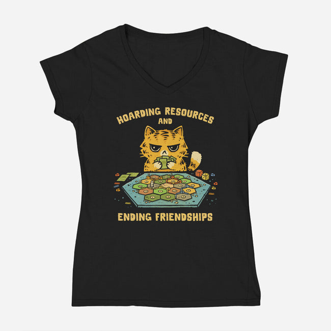 Hoarding Resources-Womens-V-Neck-Tee-kg07