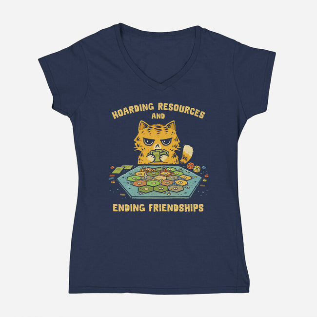 Hoarding Resources-Womens-V-Neck-Tee-kg07
