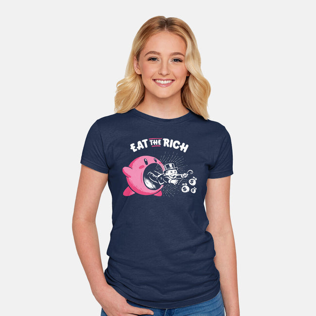Eat The Rich-Womens-Fitted-Tee-rocketman_art