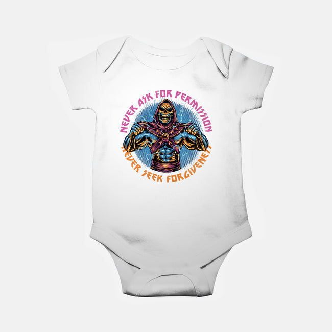Skeletons Never Ask Permission-Baby-Basic-Onesie-glitchygorilla