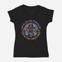 Skeletons Never Ask Permission-Womens-V-Neck-Tee-glitchygorilla