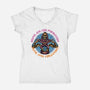Skeletons Never Ask Permission-Womens-V-Neck-Tee-glitchygorilla