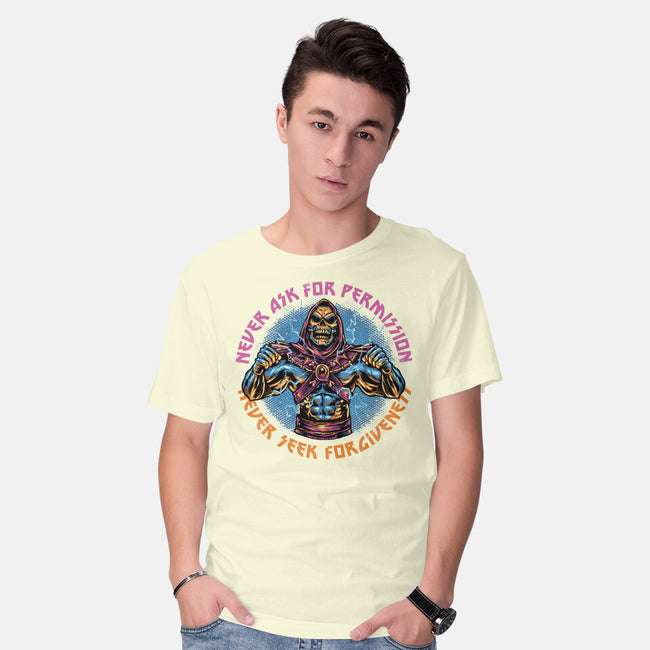 Skeletons Never Ask Permission-Mens-Basic-Tee-glitchygorilla