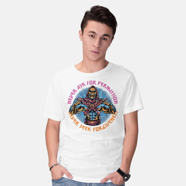 Skeletons Never Ask Permission-Mens-Basic-Tee-glitchygorilla