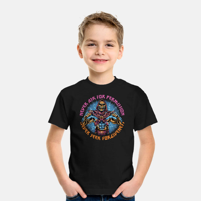 Skeletons Never Ask Permission-Youth-Basic-Tee-glitchygorilla