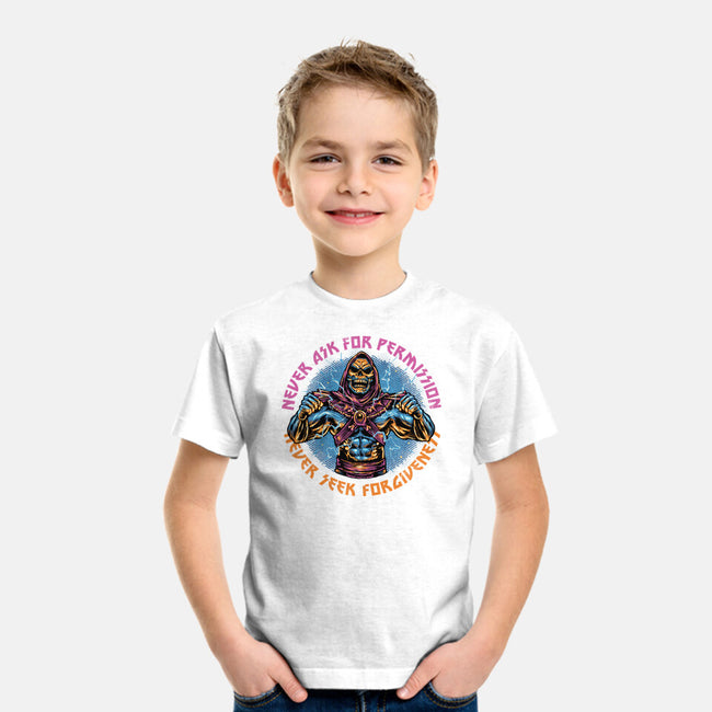 Skeletons Never Ask Permission-Youth-Basic-Tee-glitchygorilla