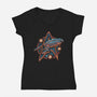 Journey To The Stars And Beyond-Womens-V-Neck-Tee-glitchygorilla
