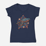 Journey To The Stars And Beyond-Womens-V-Neck-Tee-glitchygorilla
