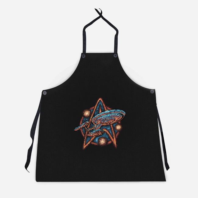 Journey To The Stars And Beyond-Unisex-Kitchen-Apron-glitchygorilla