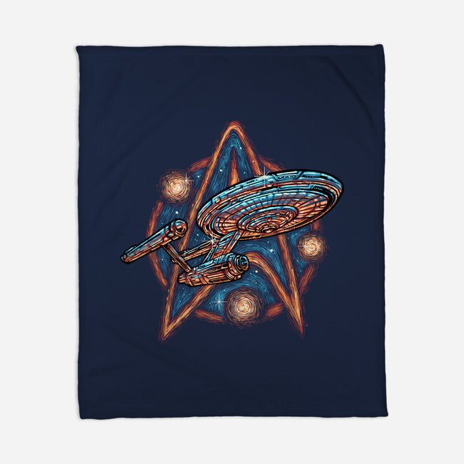 Journey To The Stars And Beyond-None-Fleece-Blanket-glitchygorilla