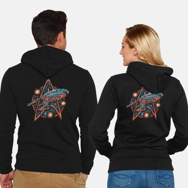 Journey To The Stars And Beyond-Unisex-Zip-Up-Sweatshirt-glitchygorilla