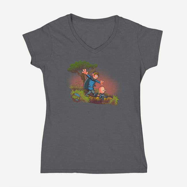Dung And Egg-Womens-V-Neck-Tee-Samuel