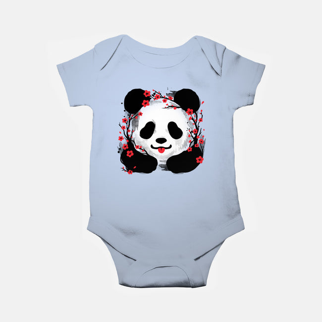 Sakura Panda-Baby-Basic-Onesie-NemiMakeit