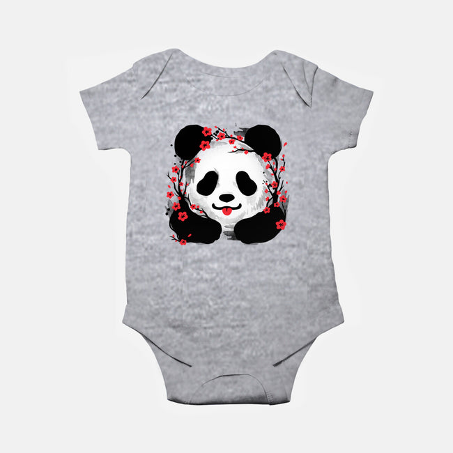 Sakura Panda-Baby-Basic-Onesie-NemiMakeit