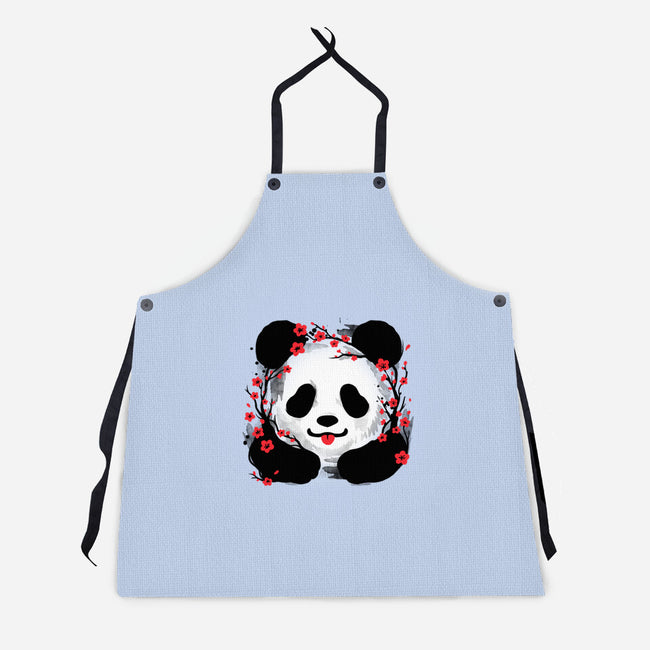 Sakura Panda-Unisex-Kitchen-Apron-NemiMakeit