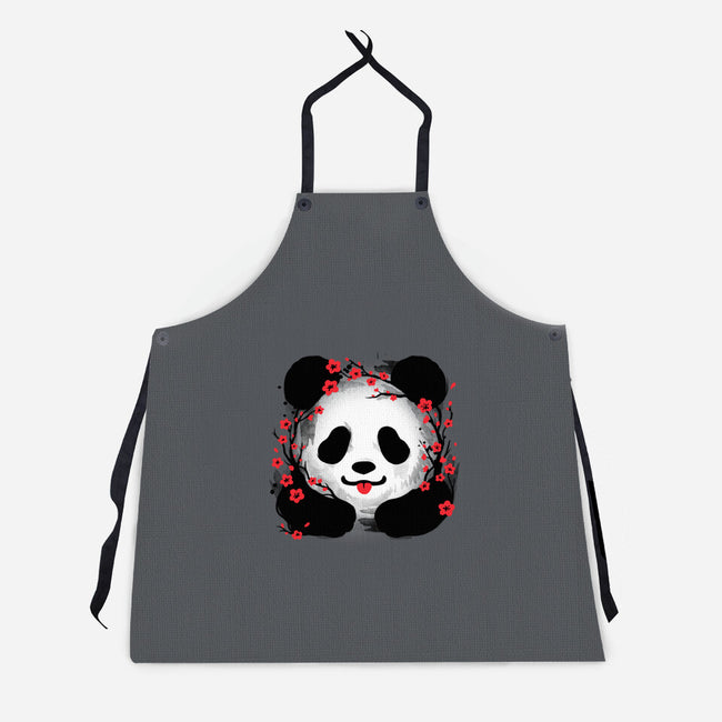 Sakura Panda-Unisex-Kitchen-Apron-NemiMakeit