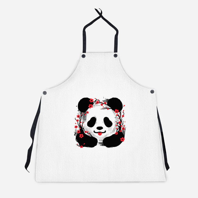Sakura Panda-Unisex-Kitchen-Apron-NemiMakeit