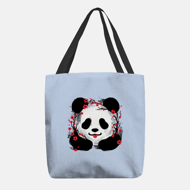 Sakura Panda-None-Basic Tote-Bag-NemiMakeit