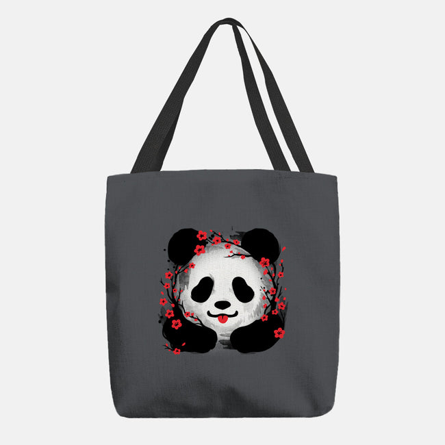 Sakura Panda-None-Basic Tote-Bag-NemiMakeit