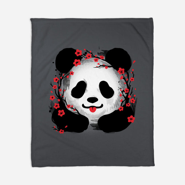 Sakura Panda-None-Fleece-Blanket-NemiMakeit