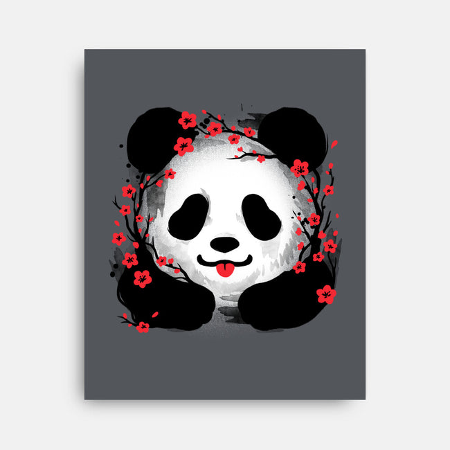 Sakura Panda-None-Stretched-Canvas-NemiMakeit