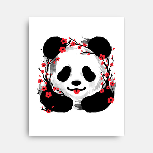 Sakura Panda-None-Stretched-Canvas-NemiMakeit