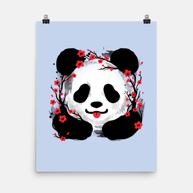 Sakura Panda-None-Matte-Poster-NemiMakeit